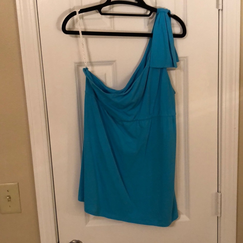 Turquoise one shoulder top